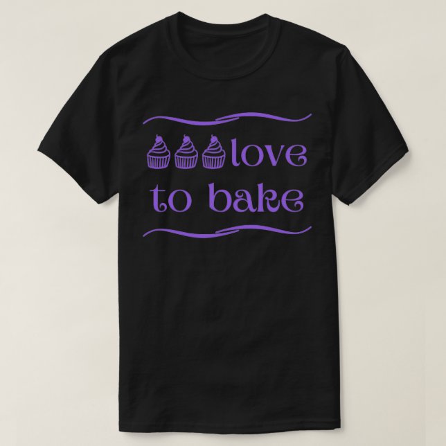 Love to Bake purple T-Shirt (Design Front)