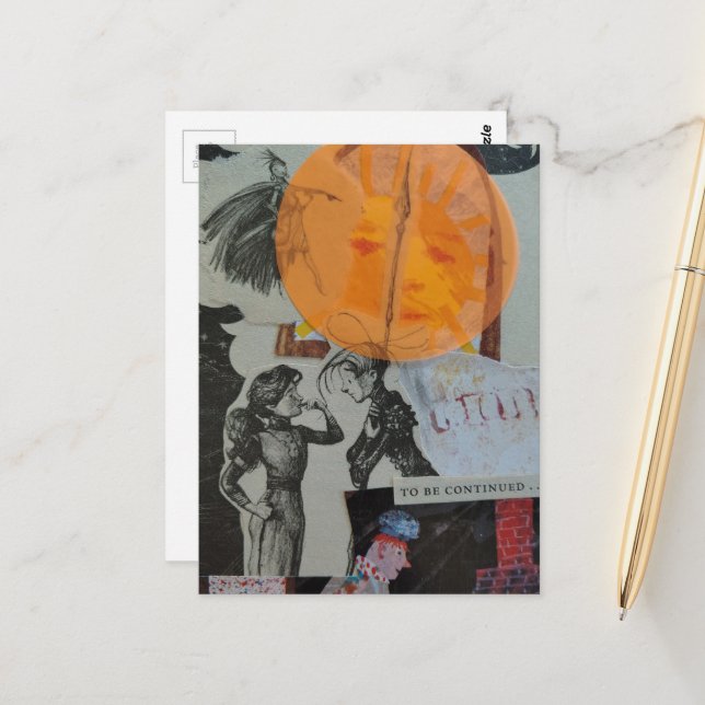 Love to be Continued Collage Postcard (Front/Back In Situ)