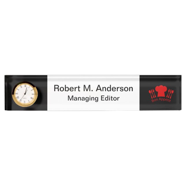 Love to Cook Chef Hat Bon Appetit Nameplate (Front)