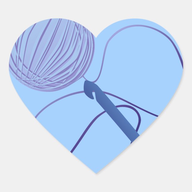 Love to Crochet Heart Stickers (Front)