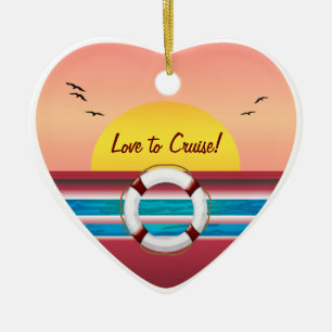 Love to Cruise Sunset - Your Photo Personalized Ceramic Ornament