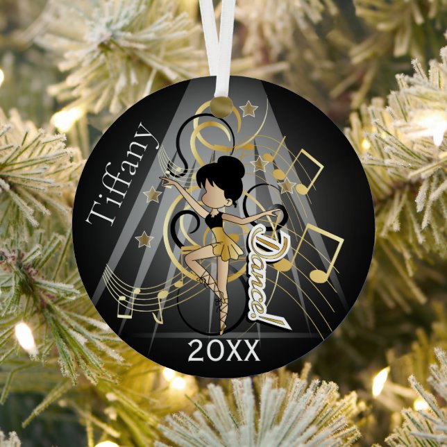 Love to Dance - Black and Gold  Metal Ornament (Insitu)