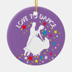 Love to dance ceramic ornament