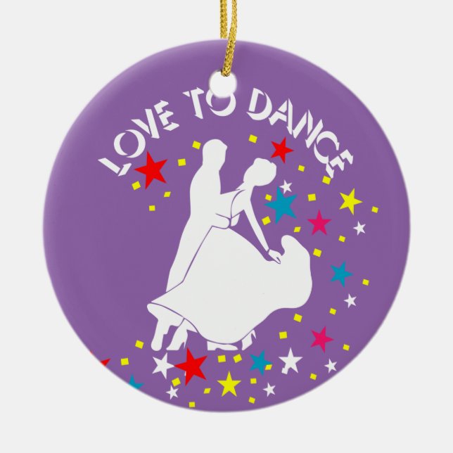 Love to dance ceramic ornament (Front)