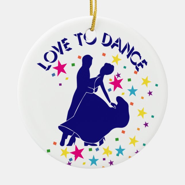 Love to dance ceramic ornament (Front)
