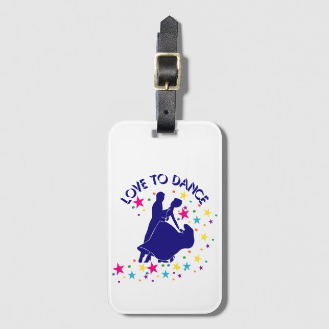 Love to dance luggage tag (Front Vertical)