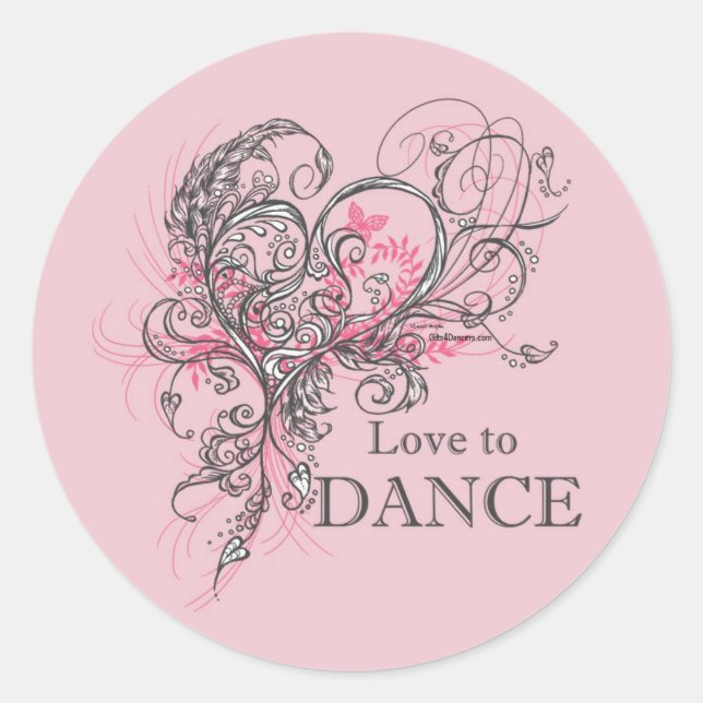 Love to Dance Sticker (customizable) (Front)