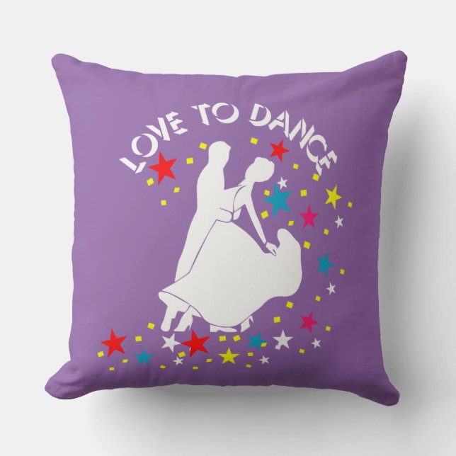 Love to dance throw pillow (Front)