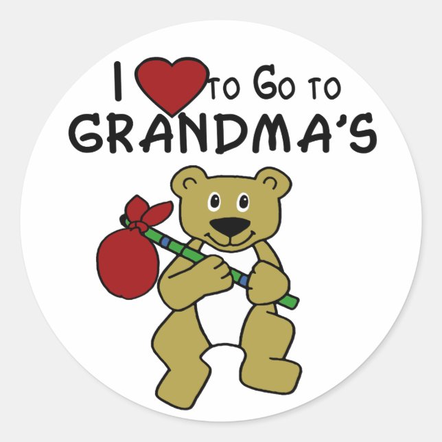 Love to Go to Grandma's Classic Round Sticker (Front)