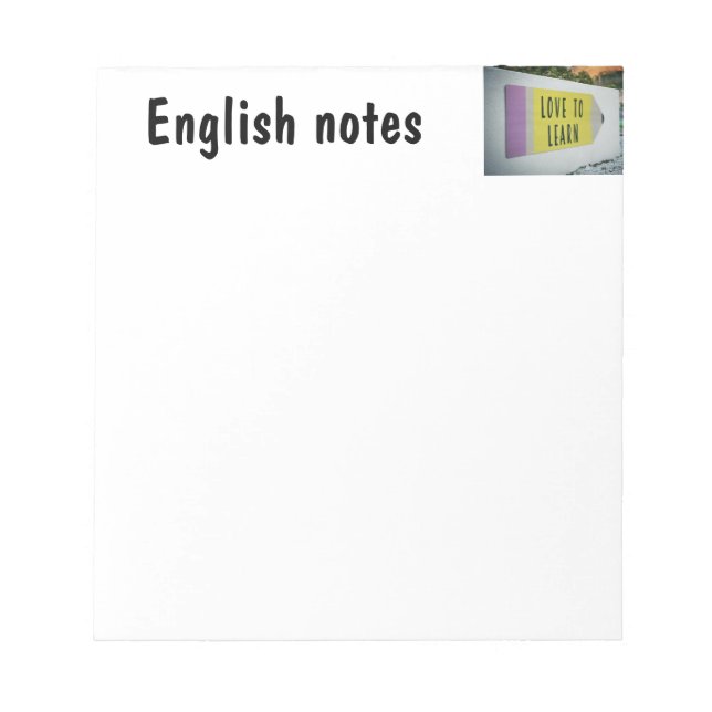 Love to Learn English notes (Front)