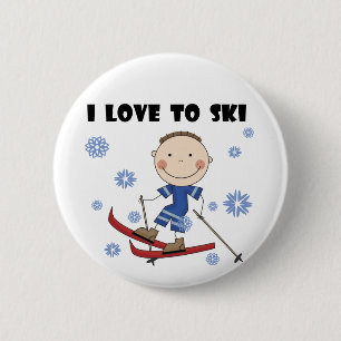 Love to Ski - Boy Tshirts and Gifts 2 Inch Round Button