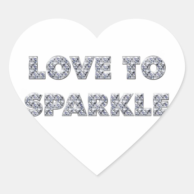 Love To Sparkle Heart Sticker (Front)