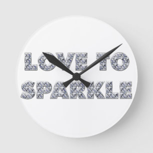 Love To Sparkle Round Clock