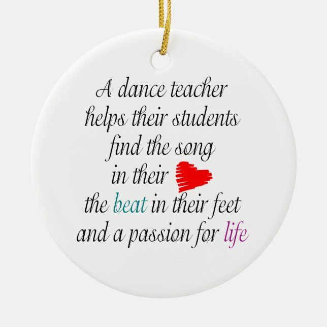 Love to Teach Dance Customizable Ornament (Front)