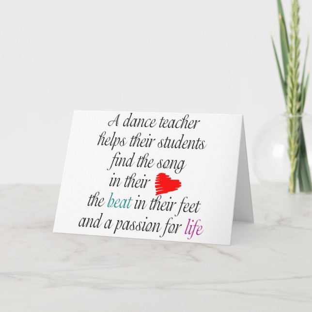 Love to Teach Dance Notecard(s) Card (Front)