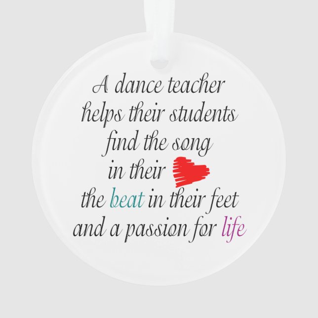 Love to Teach Dance Ornament (Back)