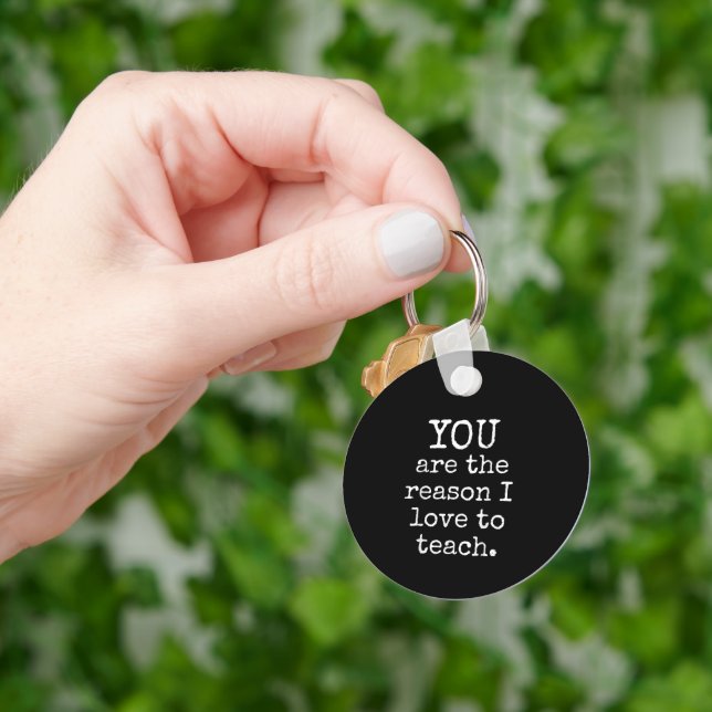 Love To Teach Positive Affirmation Kind Teacher Keychain (Hand)