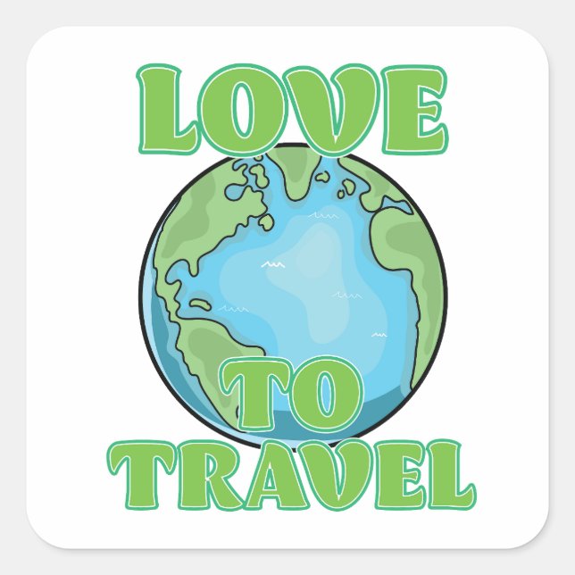 Love to Travel Square Sticker (Front)