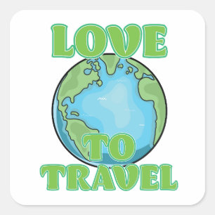 Love to Travel Square Sticker