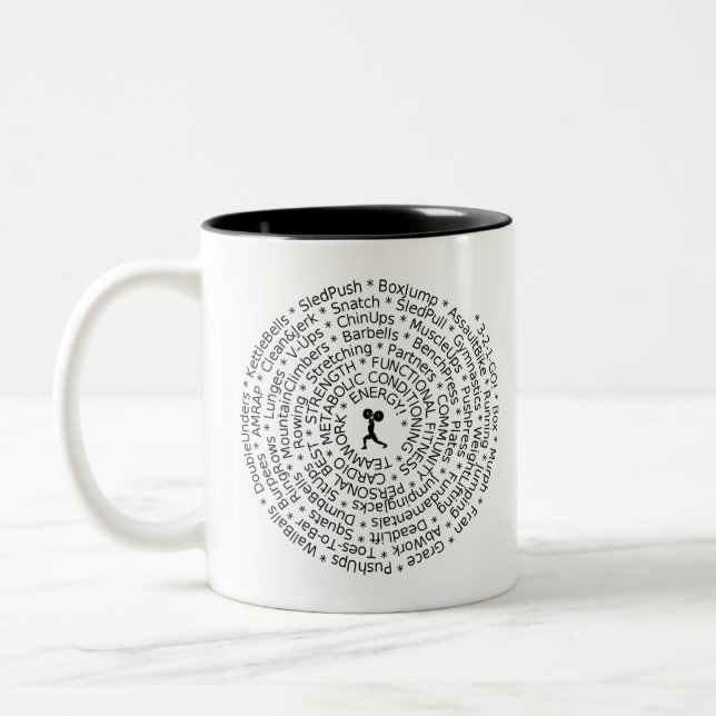 LOVE TO WORKOUT - Crossfit-Inspired Design Two-Tone Coffee Mug (Left)