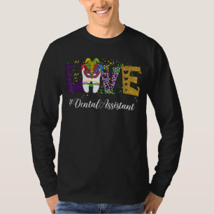 Love Tooth Funny Dental Assistant Mardi Gras Carni T-Shirt