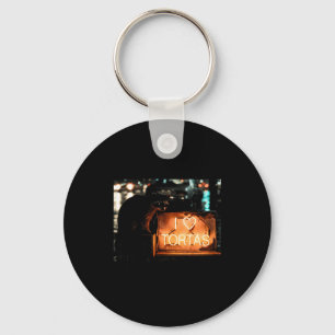 Love tortas raccoon mexican food keychain