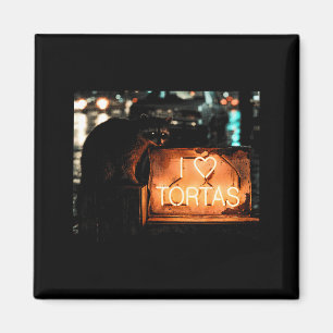 Love tortas raccoon mexican food  magnet