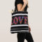 Love tote bag with black and white strips. 