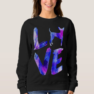 Love Toy Fox Terrier Watercolor Blue Dog Mom Dad Sweatshirt
