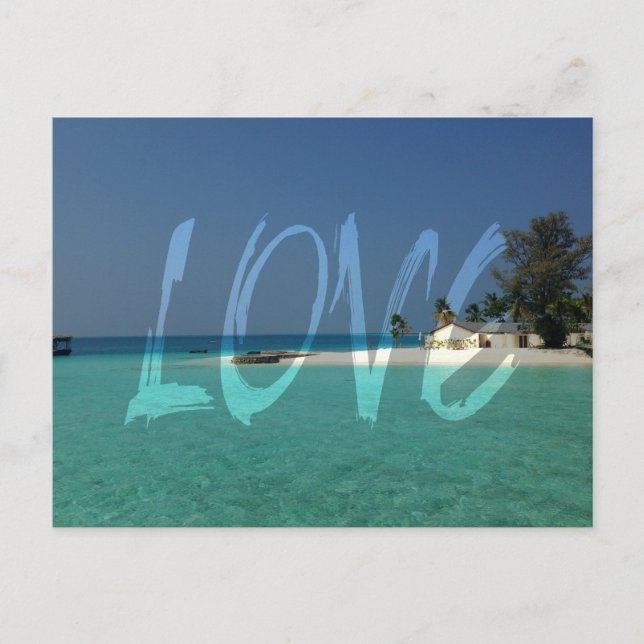 Love Transparent White Graffiti Postcard (Front)