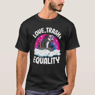 Love Trash & Equality Opossum Bisexual Flag Bi Pri T-Shirt