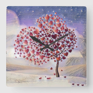 Love Tree Acrylic Wall Clock