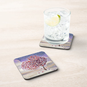 Love Tree dessous de verre en plastique dur