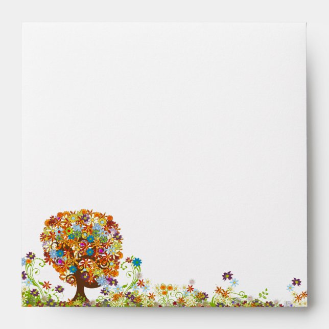 Love Tree Flower Wedding  Envelopes (Front)