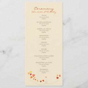 Love Tree Hearts Wedding Program