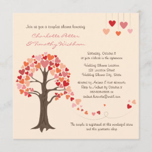 Love Tree Hearts Wedding Shower Invitation