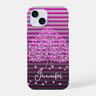 Love Tree iPhone Case Pink Stripe