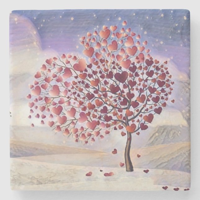 Love Tree Stone Coaster (Front)
