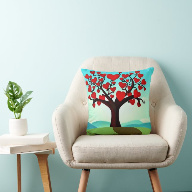 Love Tree - Valentine's Day Throw Pillow (Chair)