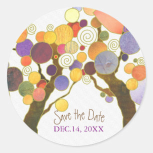 Love Trees Indie Wedding Save the Date Classic Round Sticker