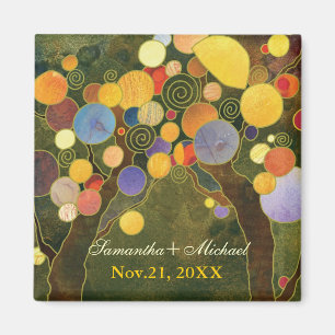 Love Trees Olive Green Wedding Save the Date Magnet