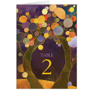 Love Trees Purple Wedding Table Numbers