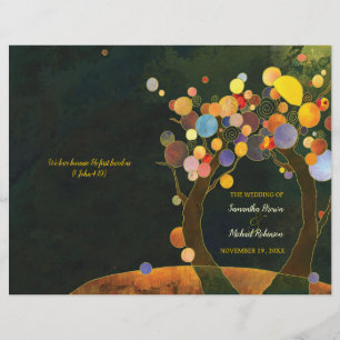 Love Trees Rustic Mariage BiFold Programme