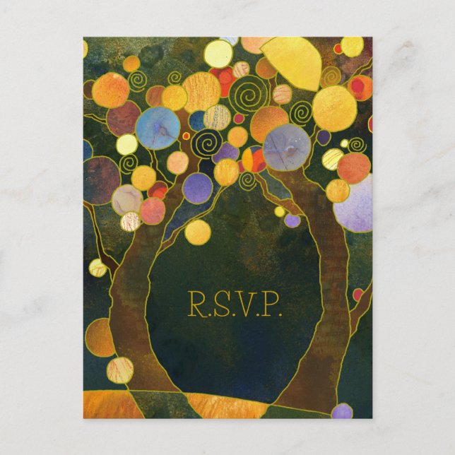 Love Trees Rustic Mariage Menu Choix RSVP (Devant)