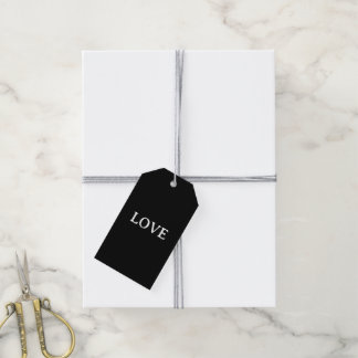 LOVE trendy modern hand lettered script writing Fo Gift Tags