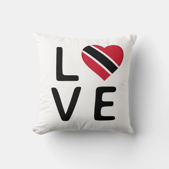 Love - Trinidad and Tobago Flag Throw Pillow (Front)