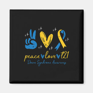Love Trisomy 21 Down Syndrome Awareness Women Men  Magnet