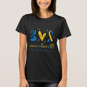 Love Trisomy 21 Down Syndrome Awareness Women Men  T-Shirt
