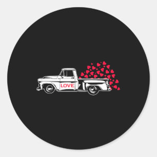 Love Truck Heart Pick Up Valentines Day  Classic Round Sticker