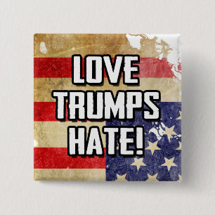 Love Trumps Hate 2 Inch Square Button